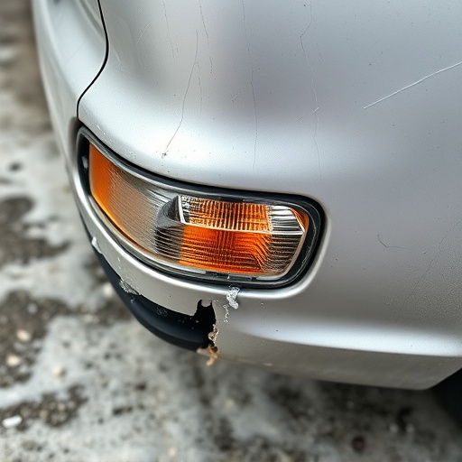 damaged car bumper