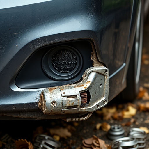 damaged car bumper