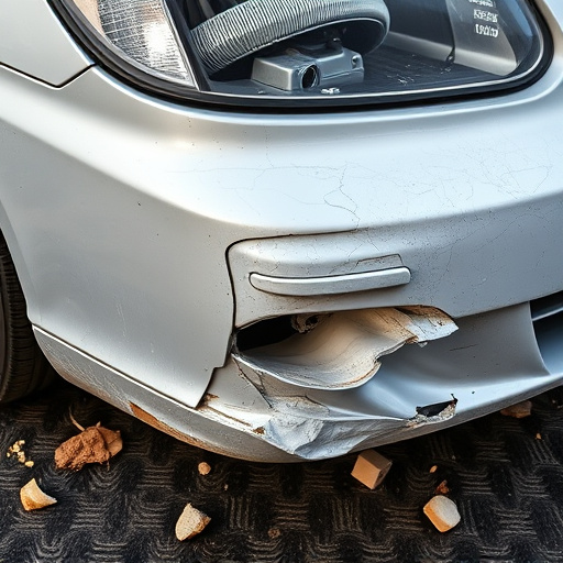 damaged car bumper