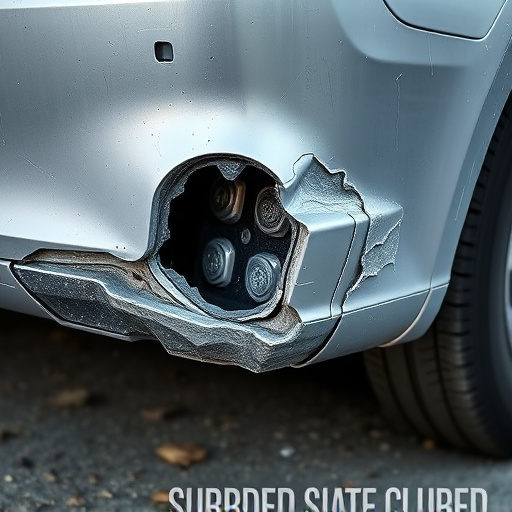 damaged car bumper