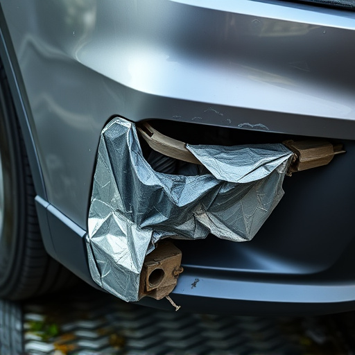 damaged car bumper