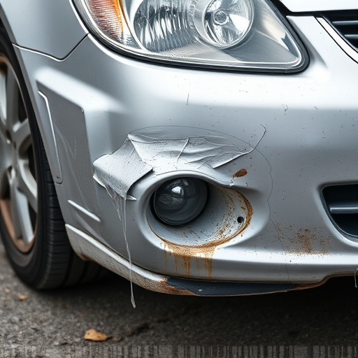 damaged car bumper