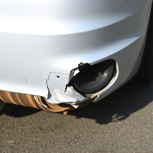 damaged car bumper