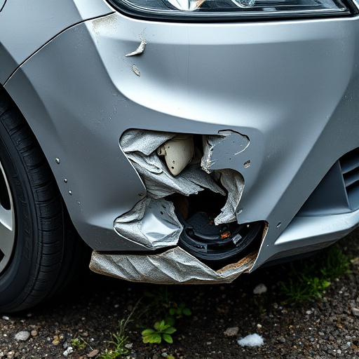 damaged car bumper