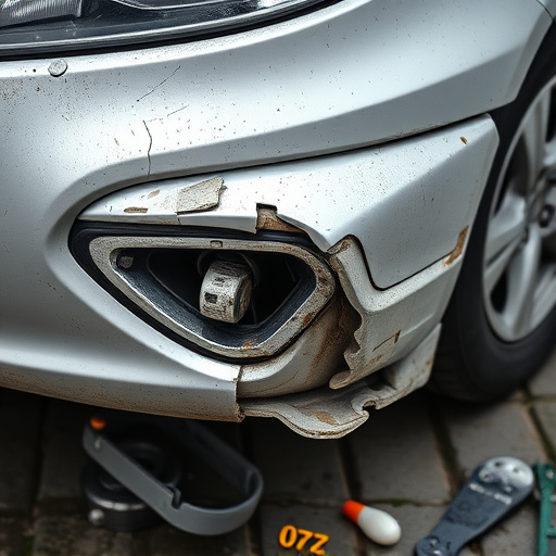 damaged car bumper