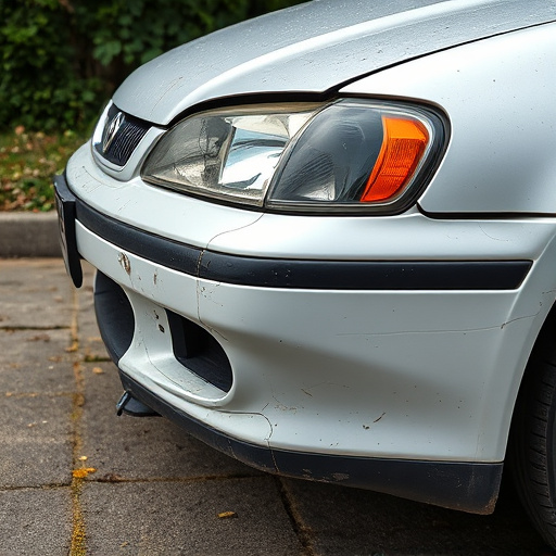 damaged car bumper
