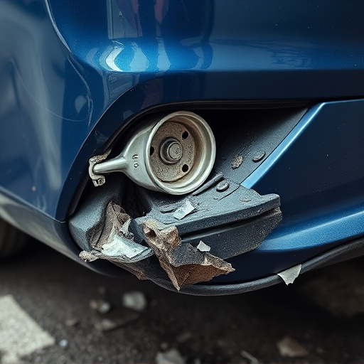 damaged car bumper