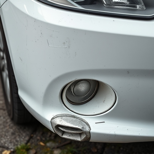 damaged car bumper