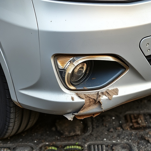 damaged car bumper