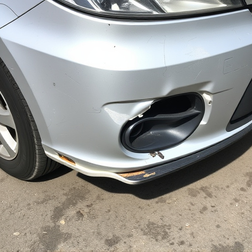 damaged car bumper