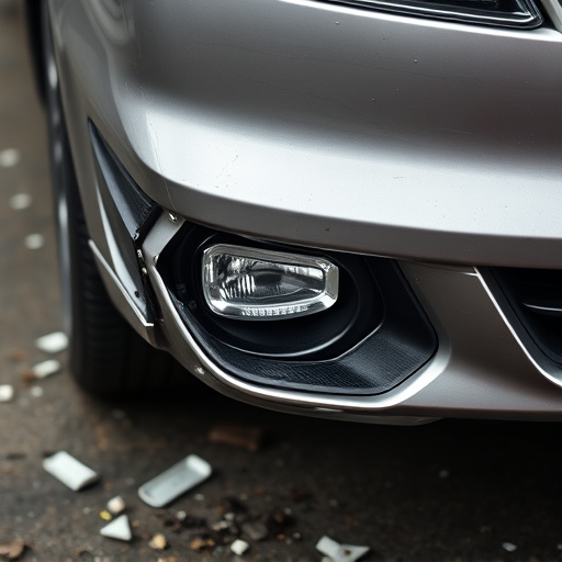 damaged car bumper