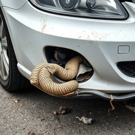 damaged car bumper