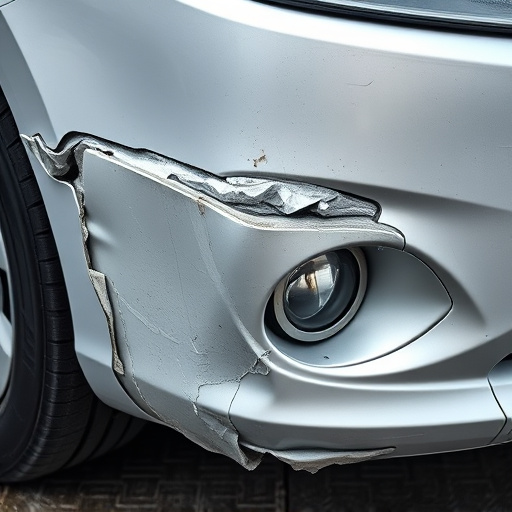 damaged car bumper