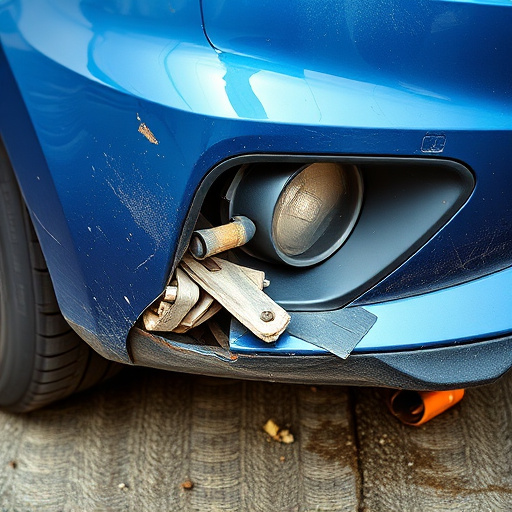 damaged car bumper