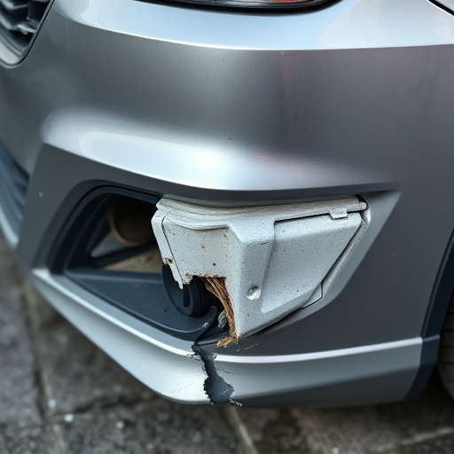 damaged car bumper