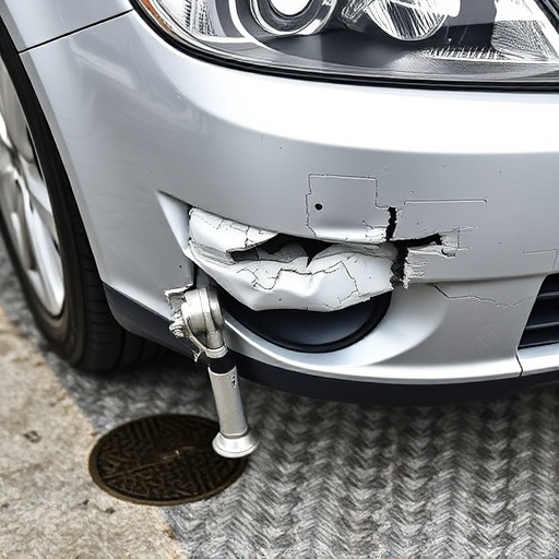 damaged car bumper