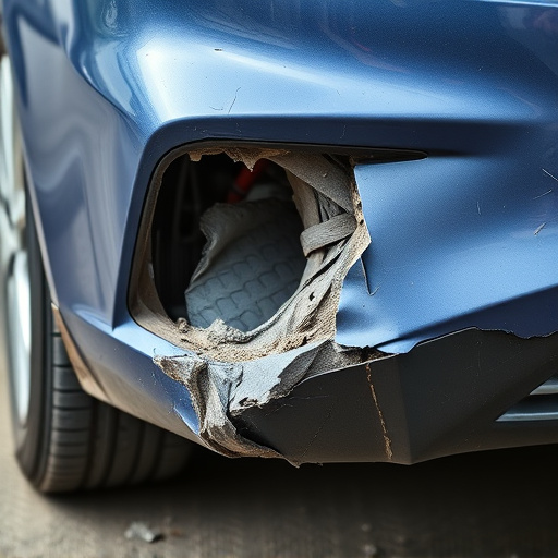 damaged car bumper
