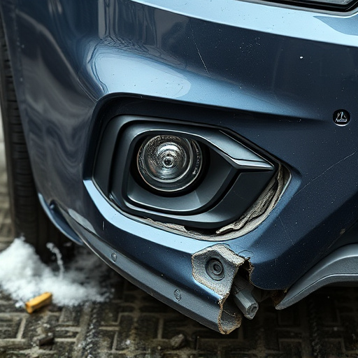 damaged car bumper