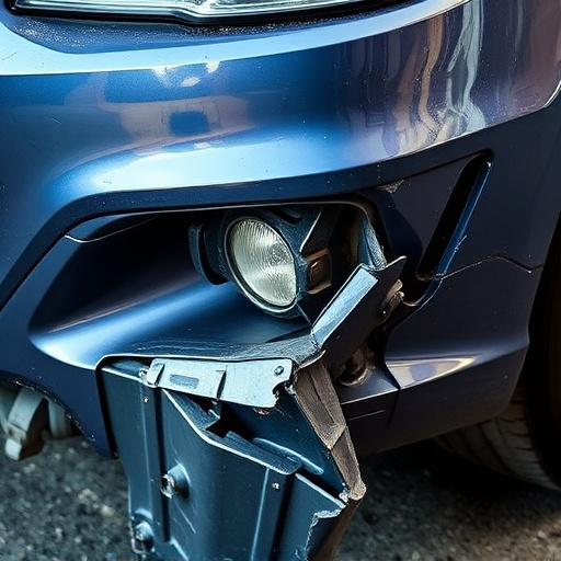 damaged car bumper