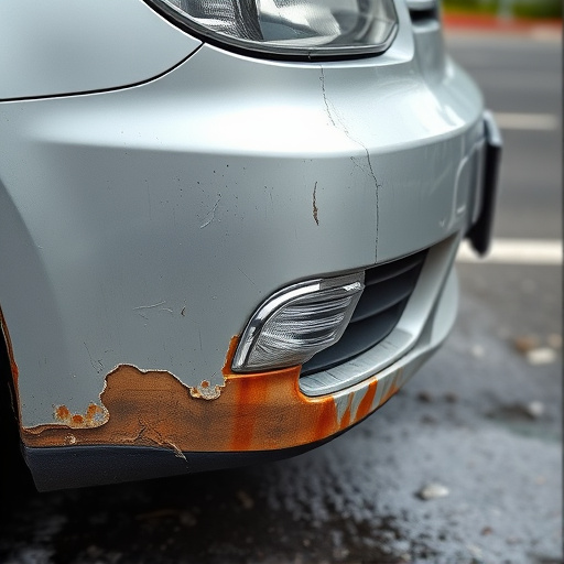 damaged car bumper