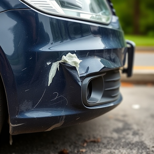 damaged car bumper