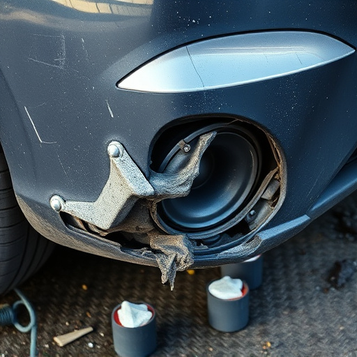 damaged car bumper