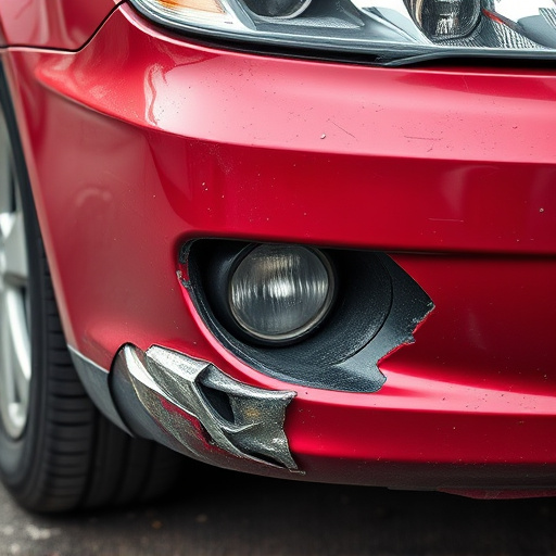 damaged car bumper