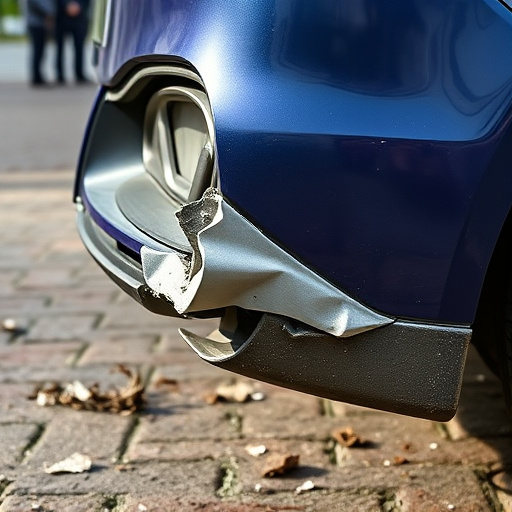 damaged car bumper