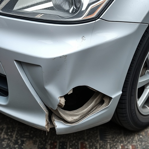 damaged car bumper