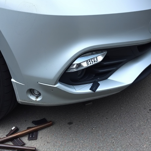 damaged car bumper