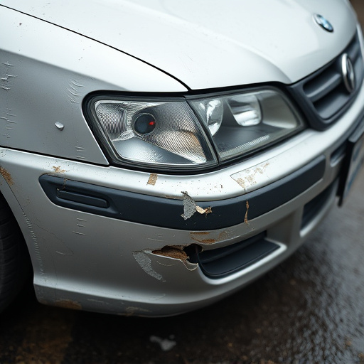 damaged car bumper