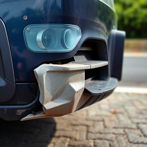 damaged car bumper