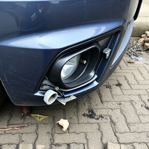 damaged car bumper