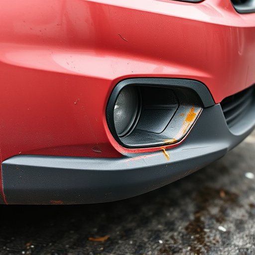 damaged car bumper