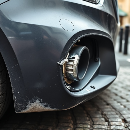 damaged car bumper