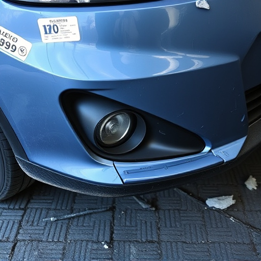 damaged car bumper