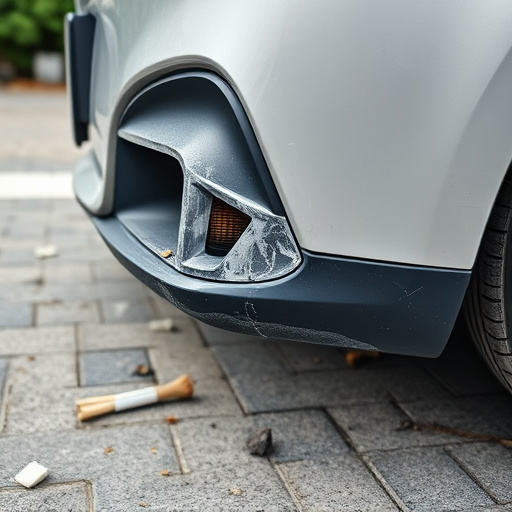 damaged car bumper
