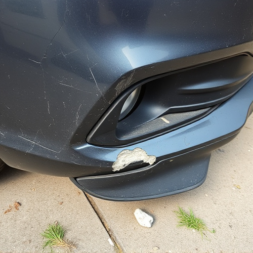 damaged car bumper