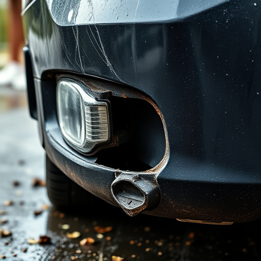 damaged car bumper