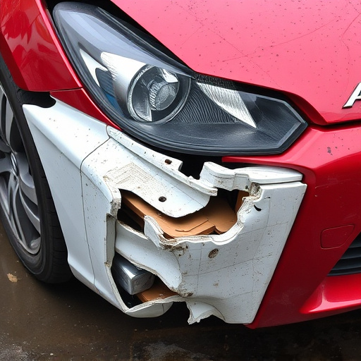 damaged car bumper