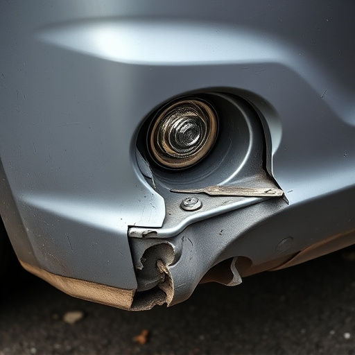 damaged car bumper