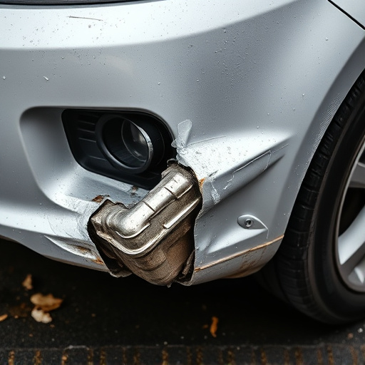damaged car bumper