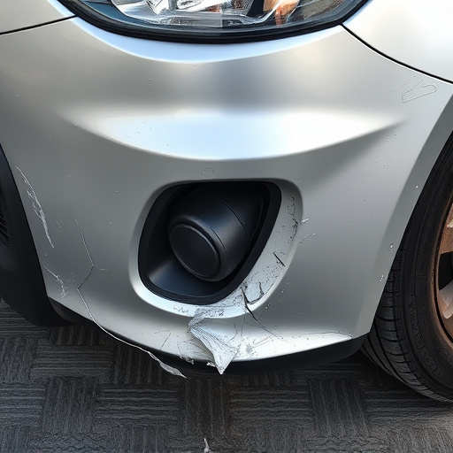 damaged car bumper