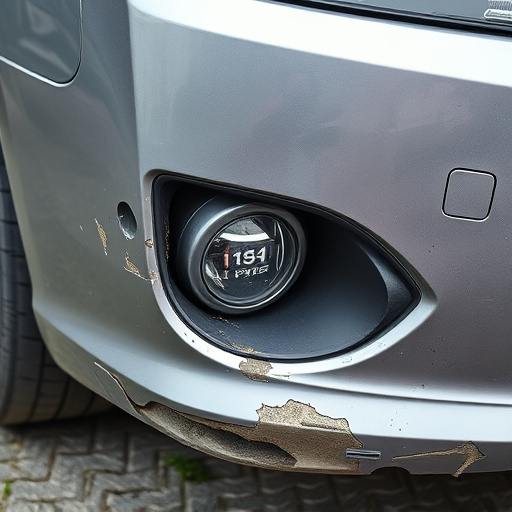 damaged car bumper
