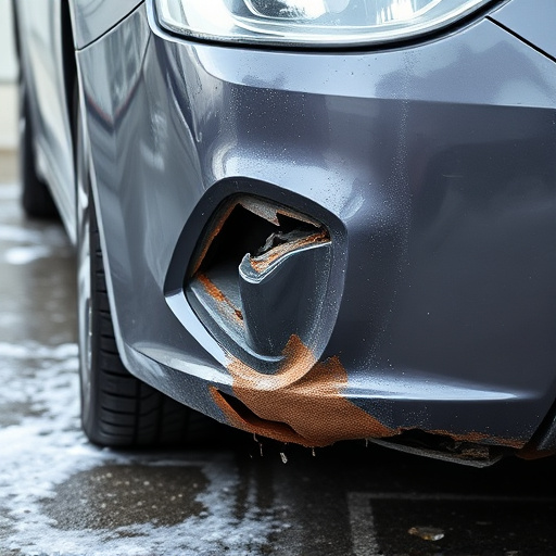 damaged car bumper