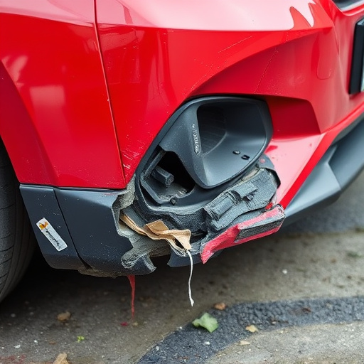 damaged car bumper