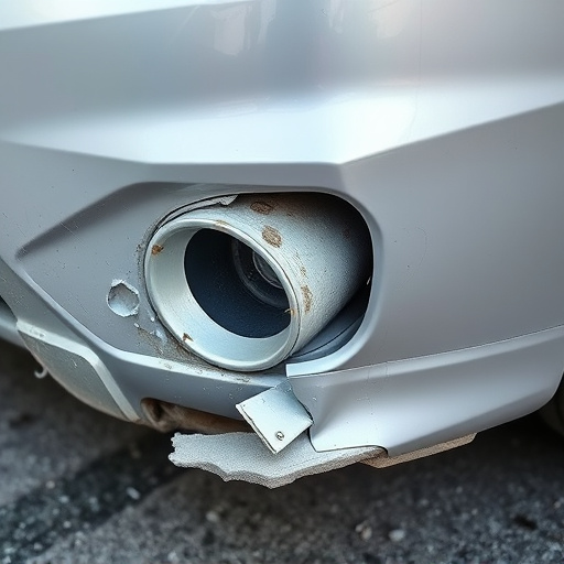 damaged car bumper
