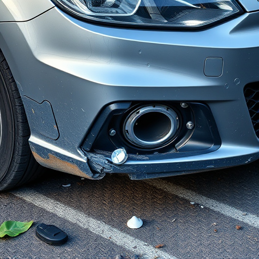 damaged car bumper