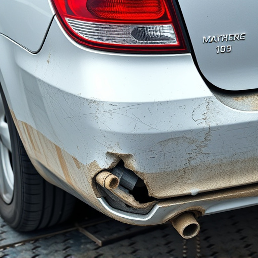 damaged car bumper