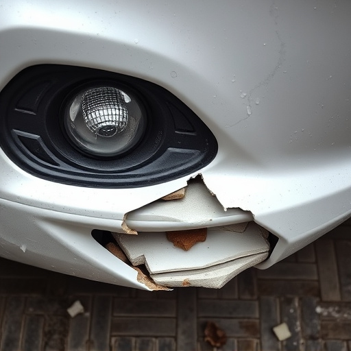 damaged car bumper